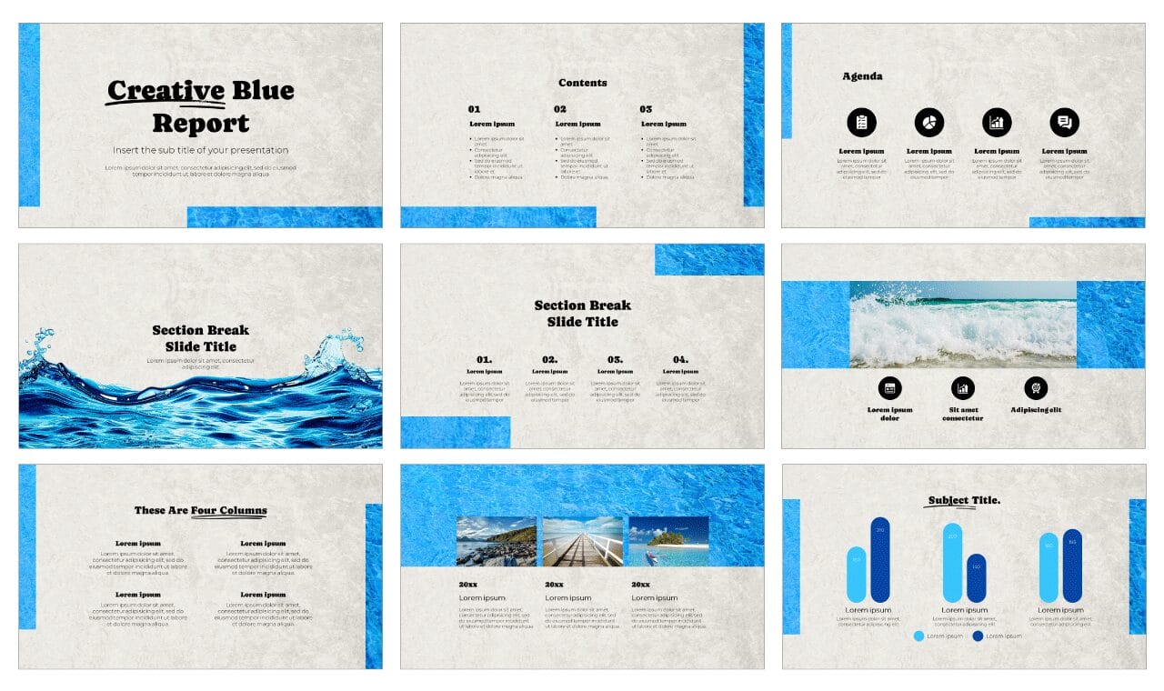 Blue Report Free Google Slides Themes PowerPoint Templates