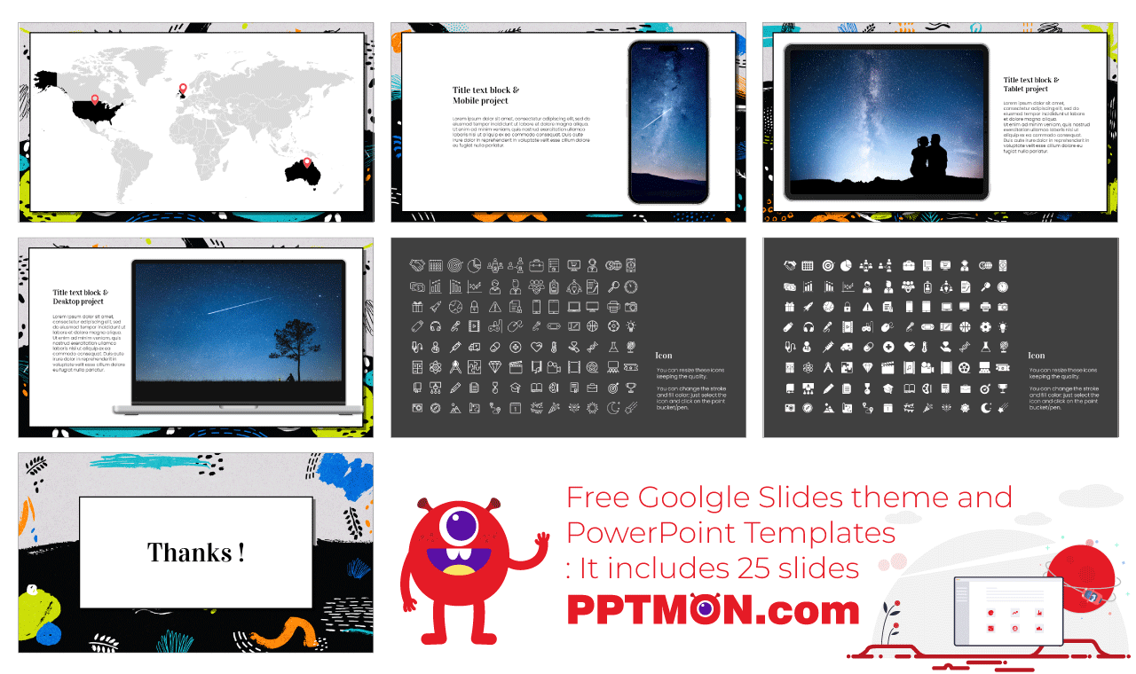 Colorful Paint Free Google Slides Theme PowerPoint Template