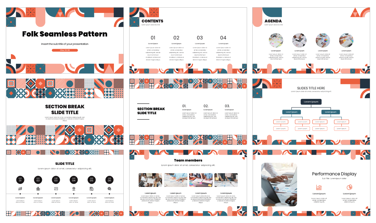 Folk Seamless Pattern Google Slides Themes PowerPoint Templates