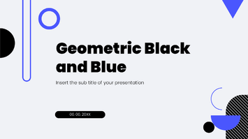 Geometric Black and Blue Google Slides PowerPoint Templates