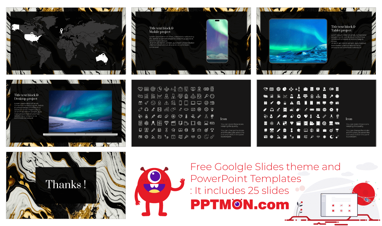 Gold Marble Google Slides Theme PowerPoint Template