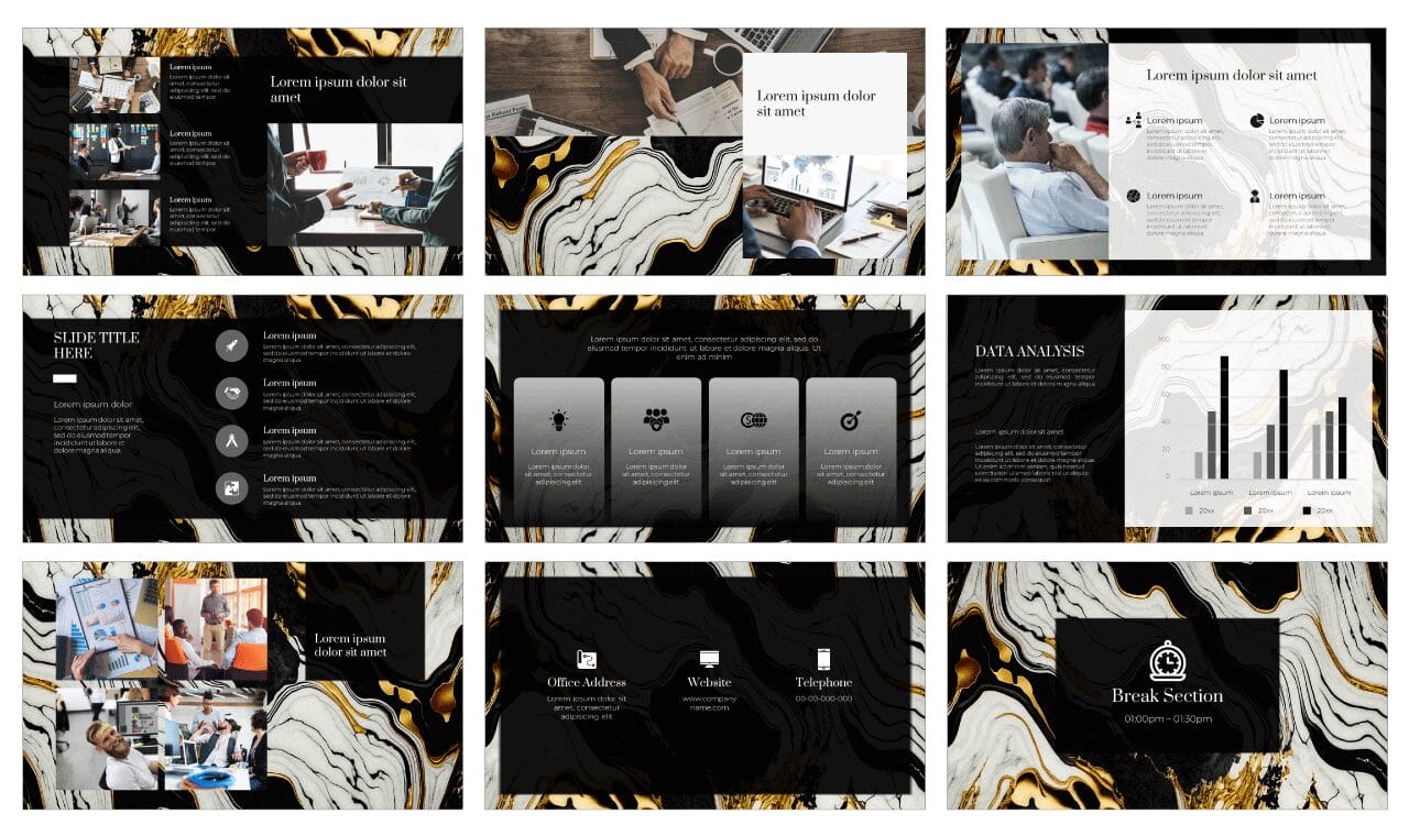 Gold Marble Google Slides Themes PowerPoint Templates