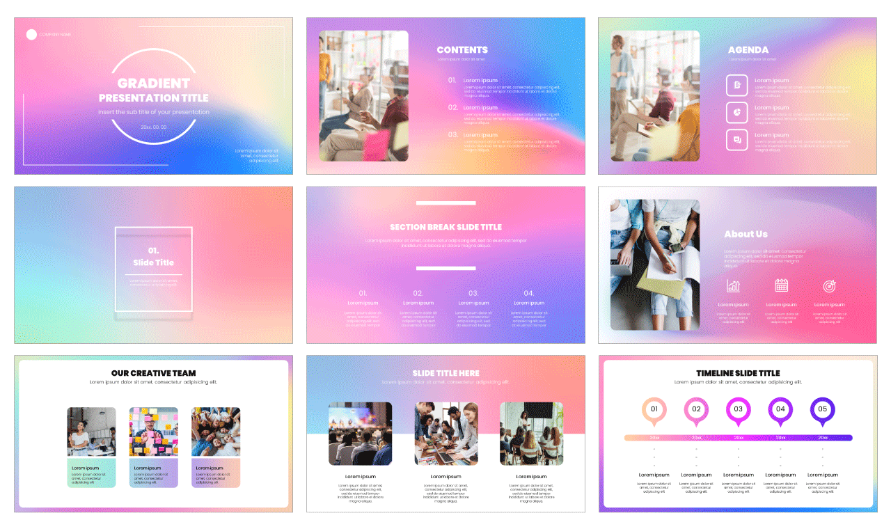 Gradient Color Google Slide Themes PowerPoint Templates
