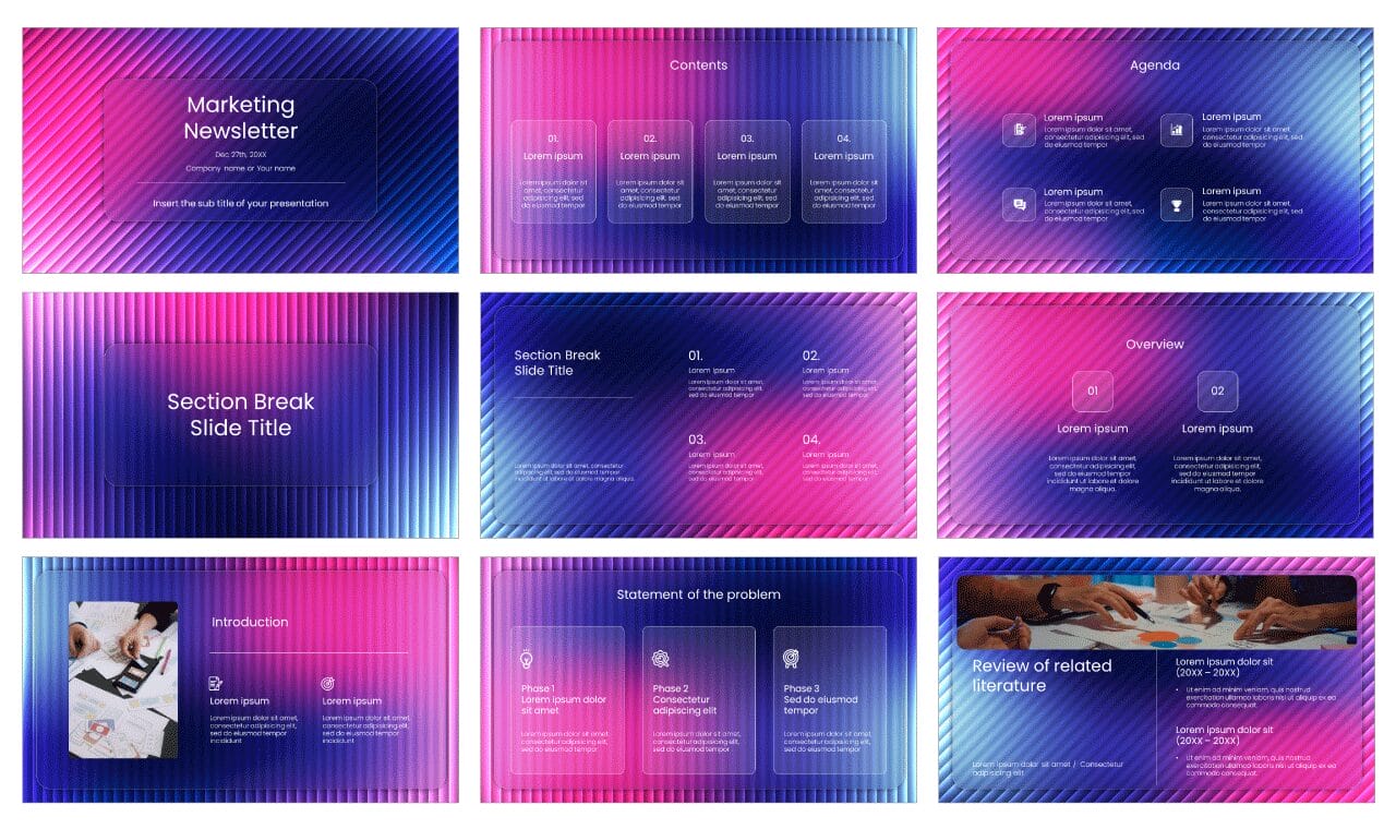 Marketing Newsletter Google Slides Themes PowerPoint Templates