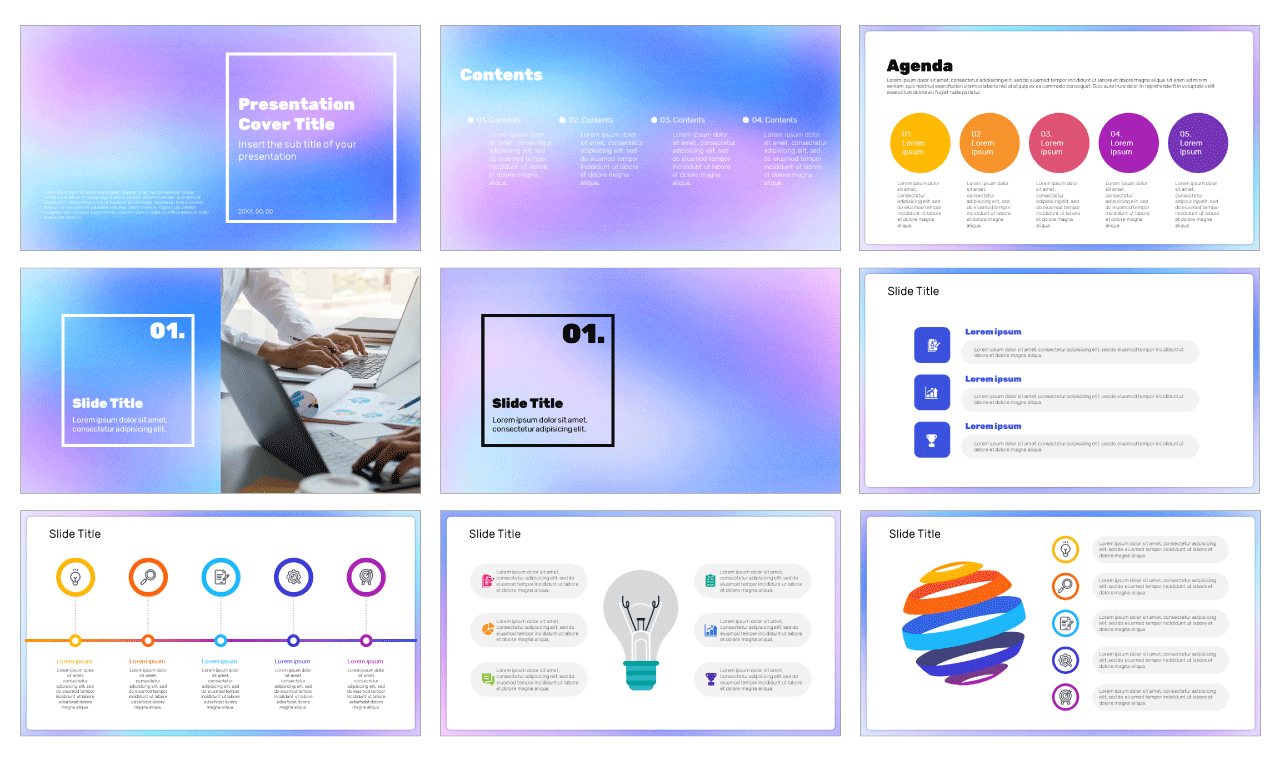 Modern Colorful Gradation Google Slides Themes PowerPoint Templates