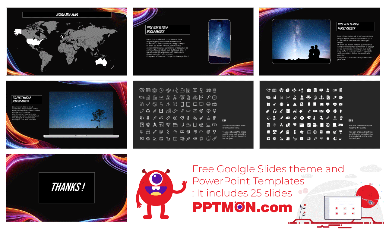 Neon Wave Google Slides Themes PowerPoint Templates