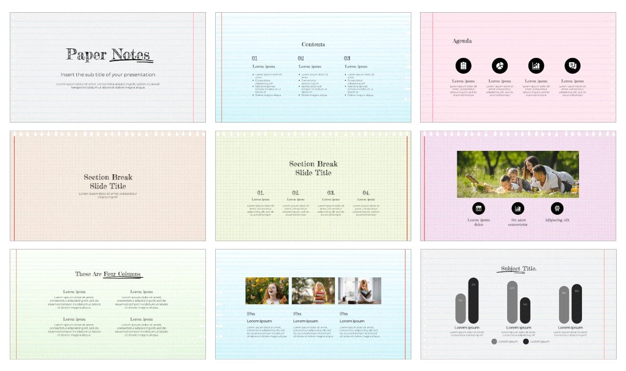 Paper Notes Google Slides Themes PowerPoint Templates