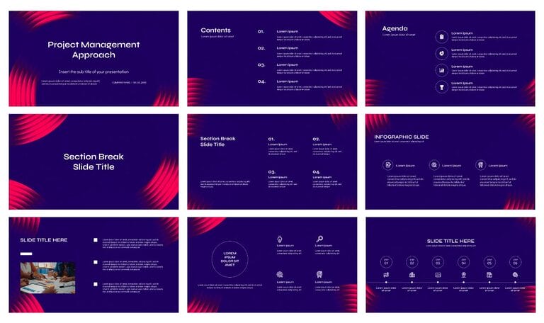 Project Management Approach Google Slides PowerPoint Template