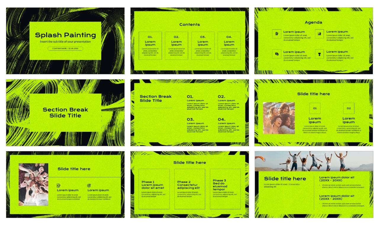 Splash Painting Google Slides Themes PowerPoint Templates