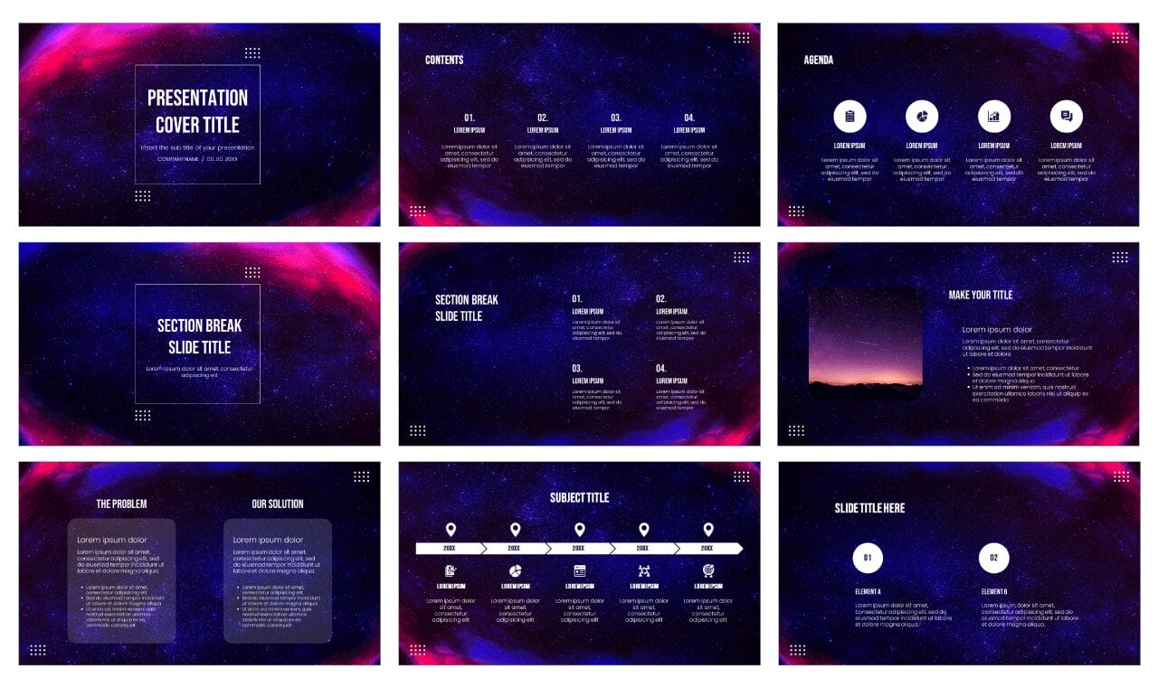 Starry Night Background Google Slides Themes PowerPoint Templates