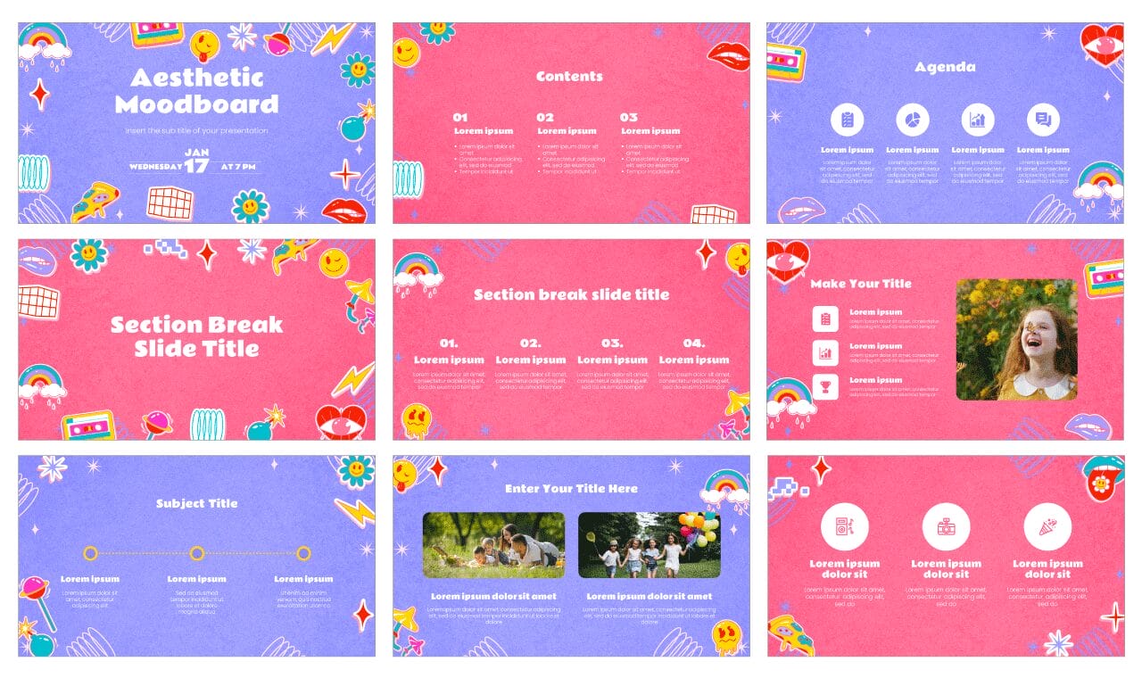 Aesthetic Moodboard Google Slides Themes PowerPoint Templates
