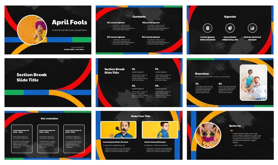 April Fools Free Presentation Template - Google Slides PowerPoint