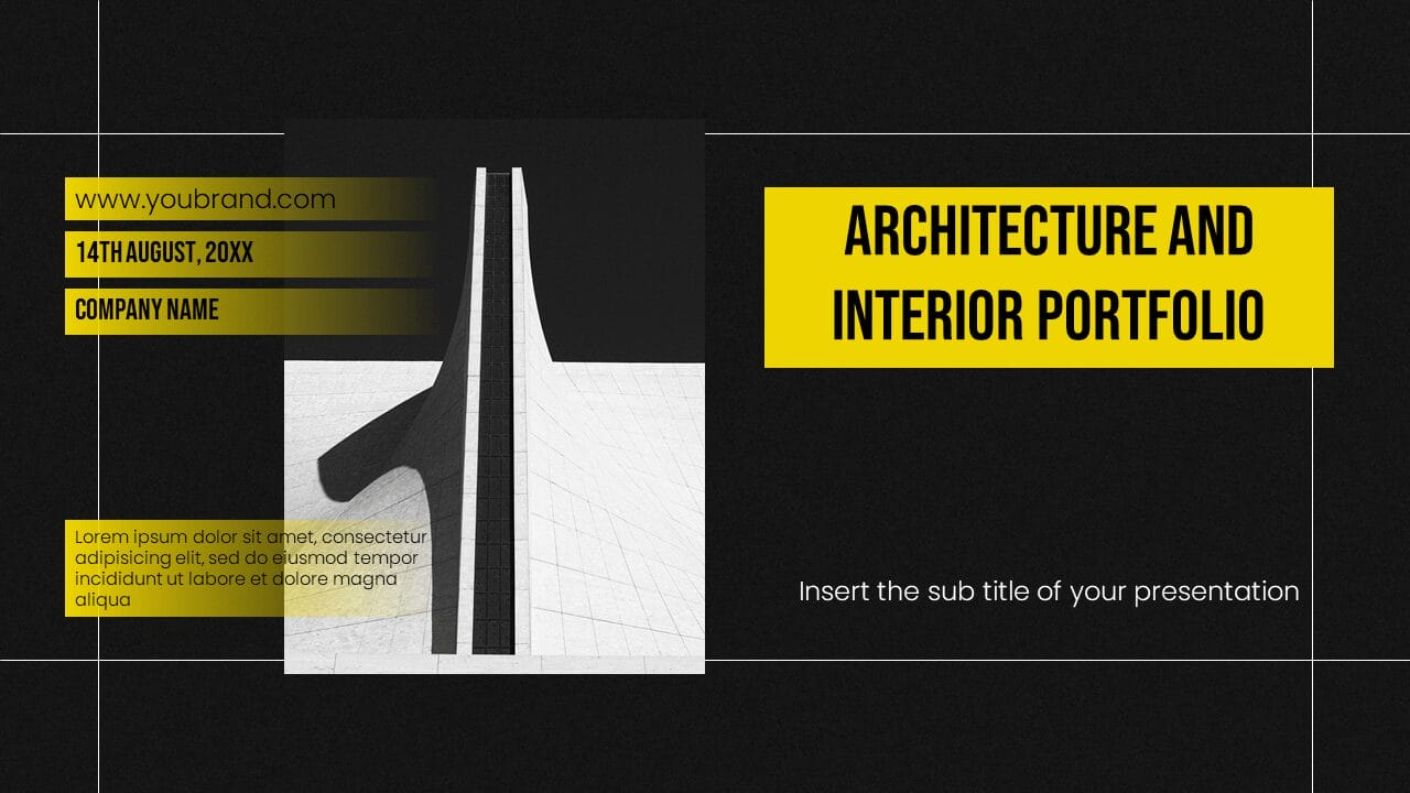 Architecture and Interior Portfolio Google Slides & PPT Templates