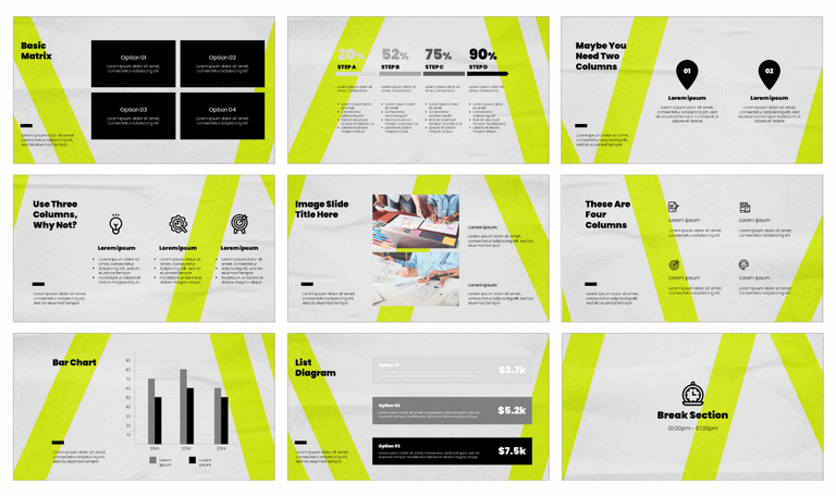 Black and Neon Green Google Slides Theme PowerPoint Template