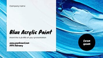 Blue Acrylic Paint Free Google Slides Theme PowerPoint Template