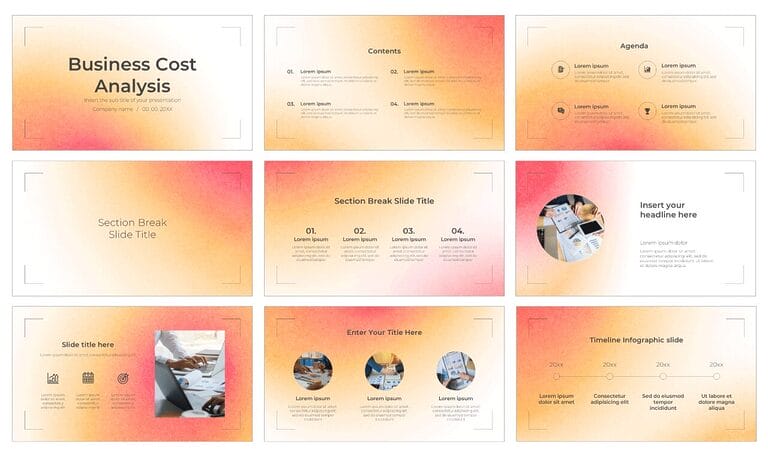 Business Cost Analysis Google Slides Theme PowerPoint Template