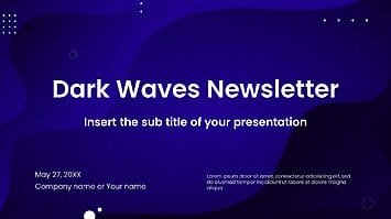 Dark Waves Newsletter Google Slides Theme PowerPoint Template