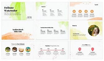 Delicate Watercolor Google Slides Themes PowerPoint Templates
