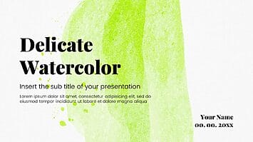 Delicate Watercolor Google Slides Themes PowerPoint Templates
