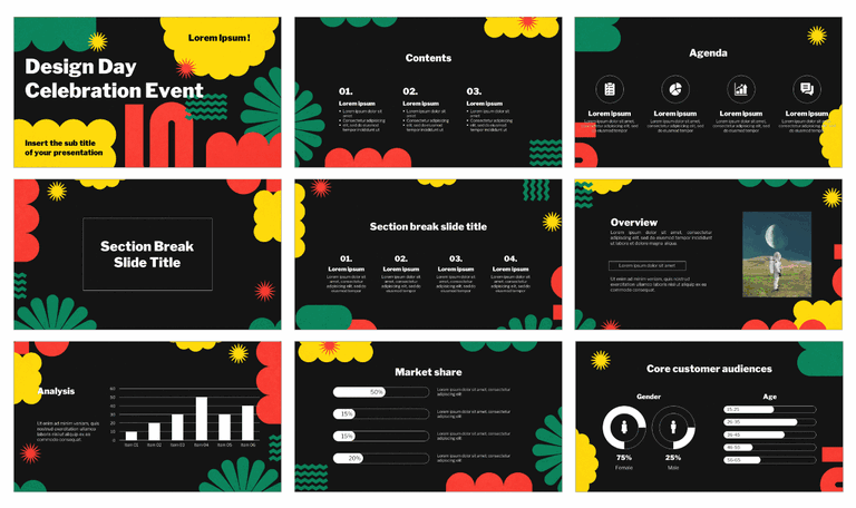 Design Day Celebration Event Google Slides PowerPoint Template
