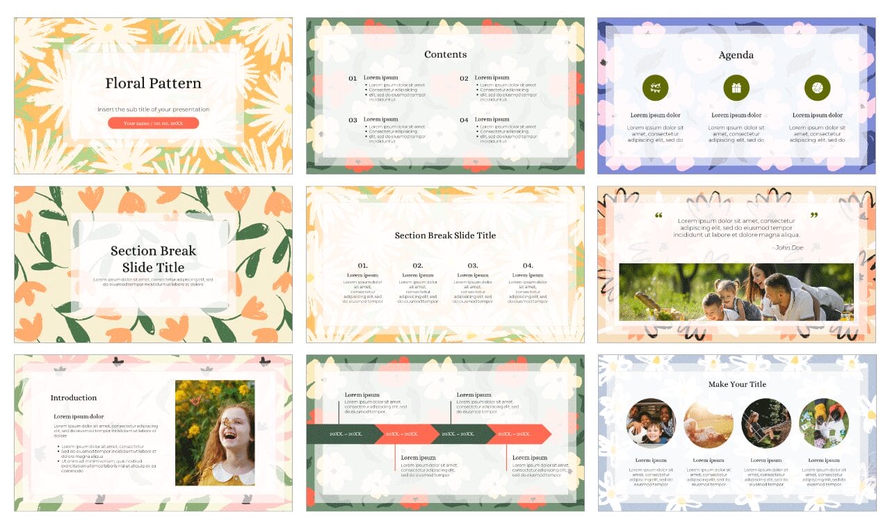 Floral Pattern Free Presentation Templates - Google Slides & PPT