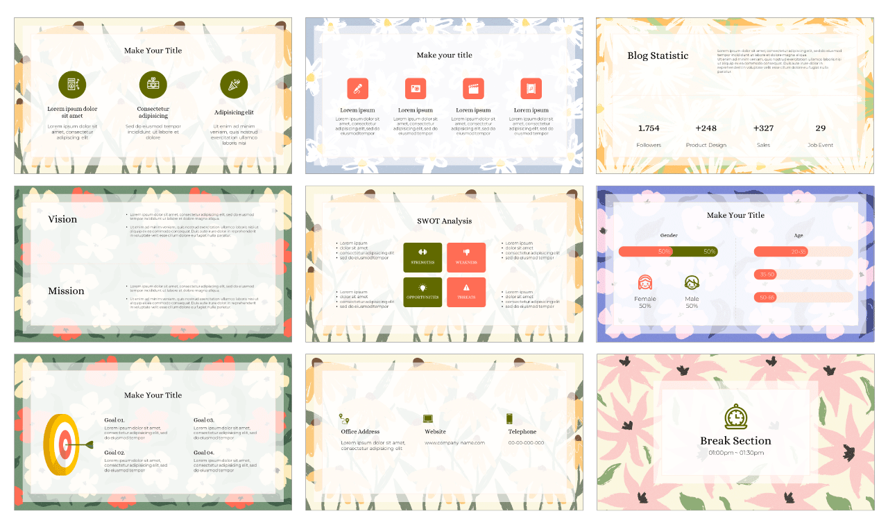 Floral Pattern Free Presentation Templates - Google Slides & PPT