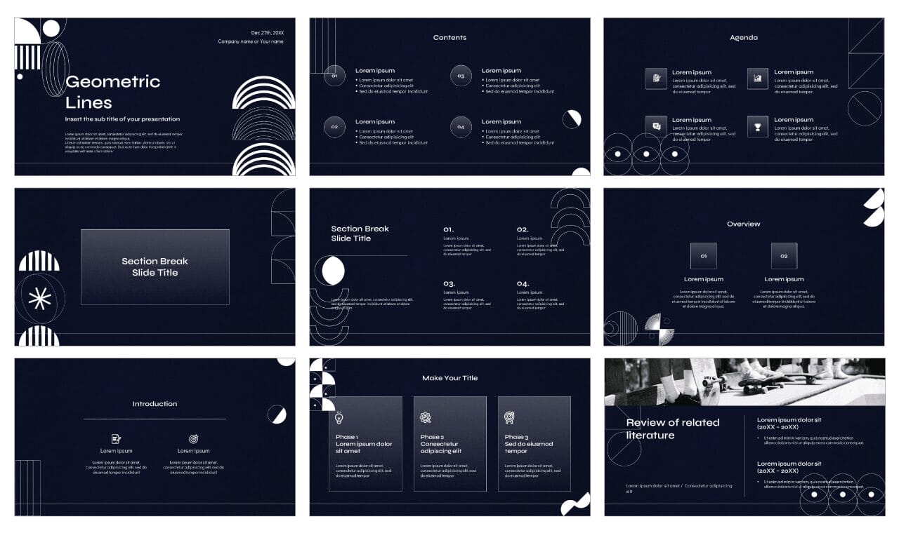 Geometric Lines Google Slides Themes PowerPoint Templates