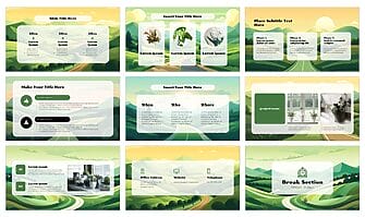 Green Rolling Hills Presentation Template - Google Slides and PPT