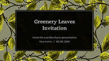 Greenery Leaves Invitation Google Slides Themes PPT Templates