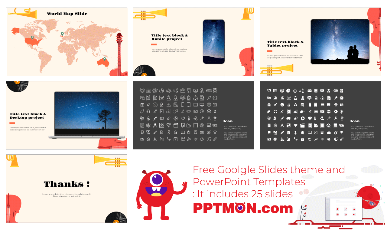 Jazz Music Festival Google Slides Theme PowerPoint Template