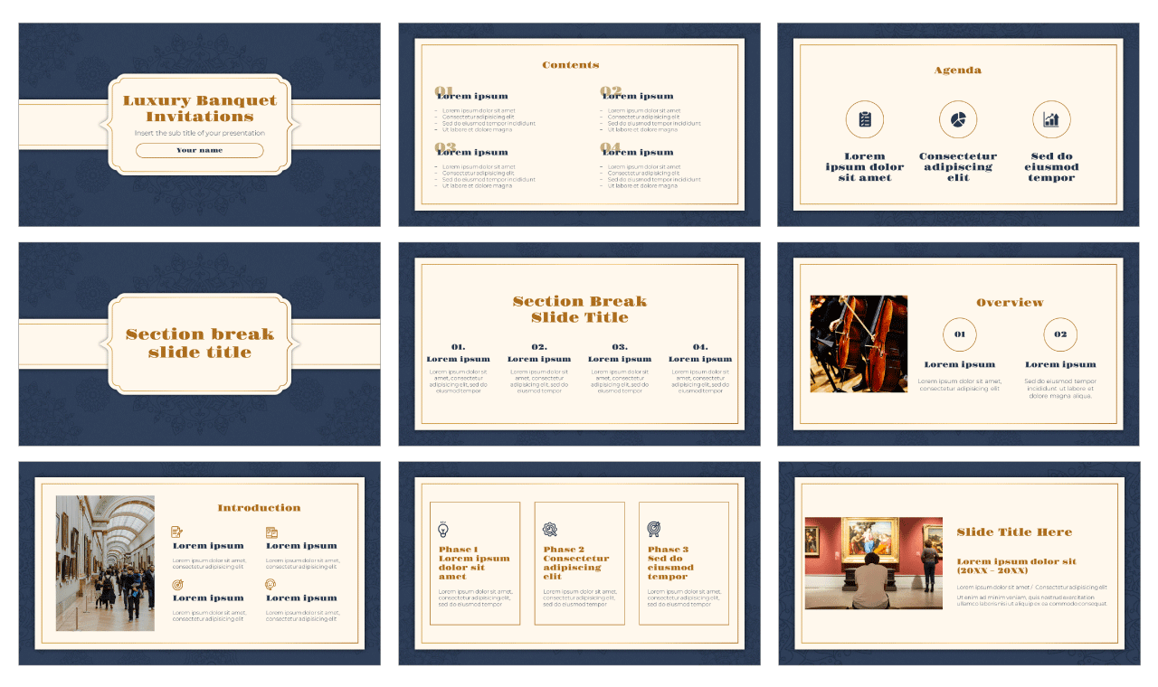 Luxury Banquet Invitations Google Slides Themes PowerPoint Templates