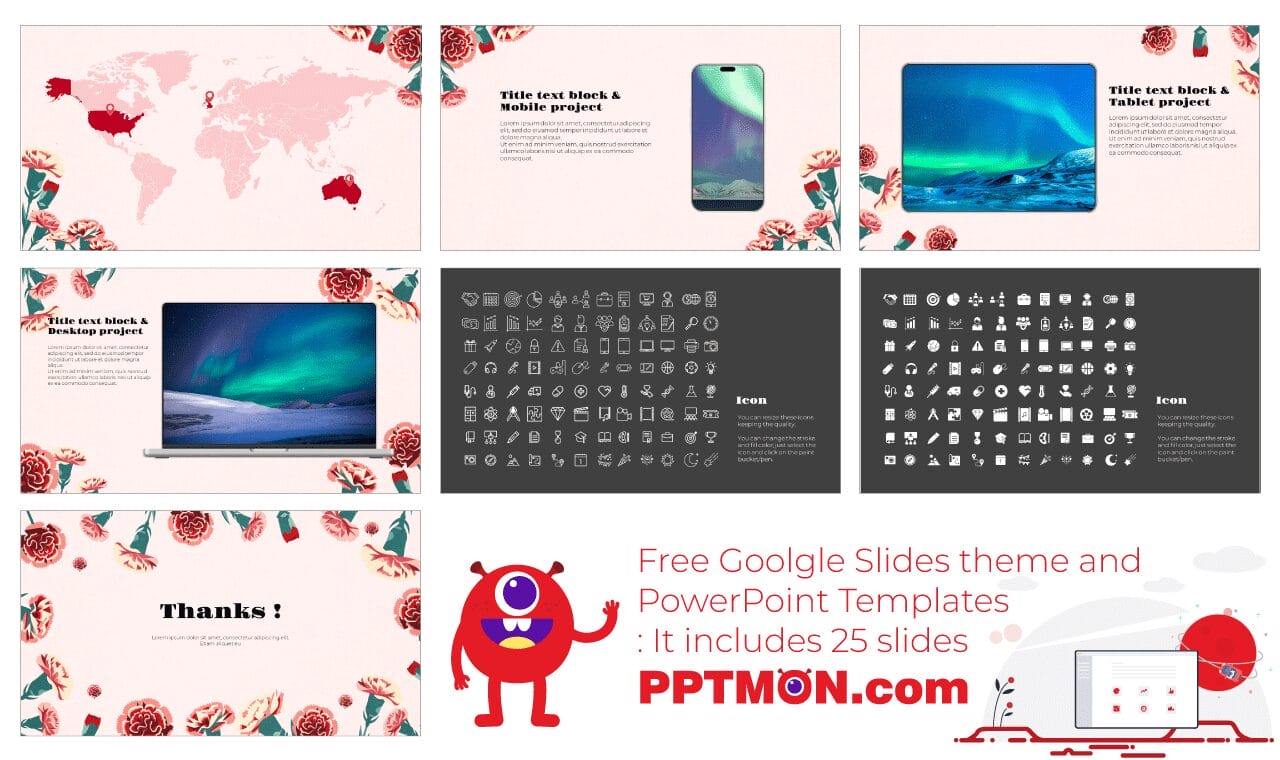 Mother's Day Flowers Google Slides Themes PowerPoint Templates