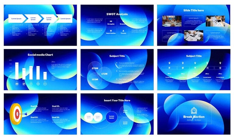 Blue Project Proposal Google Slides Theme PowerPoint Template