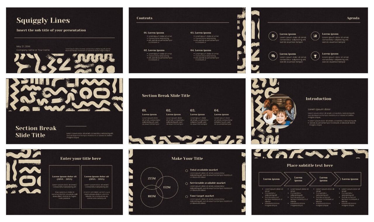 Squiggly Lines Google Slides Themes PowerPoint Templates