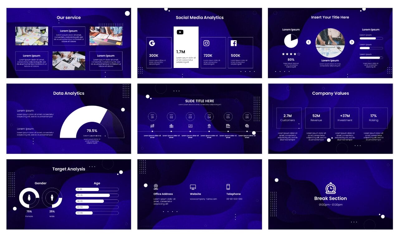 Waves Newsletter Free Google Slides Themes PowerPoint Templates