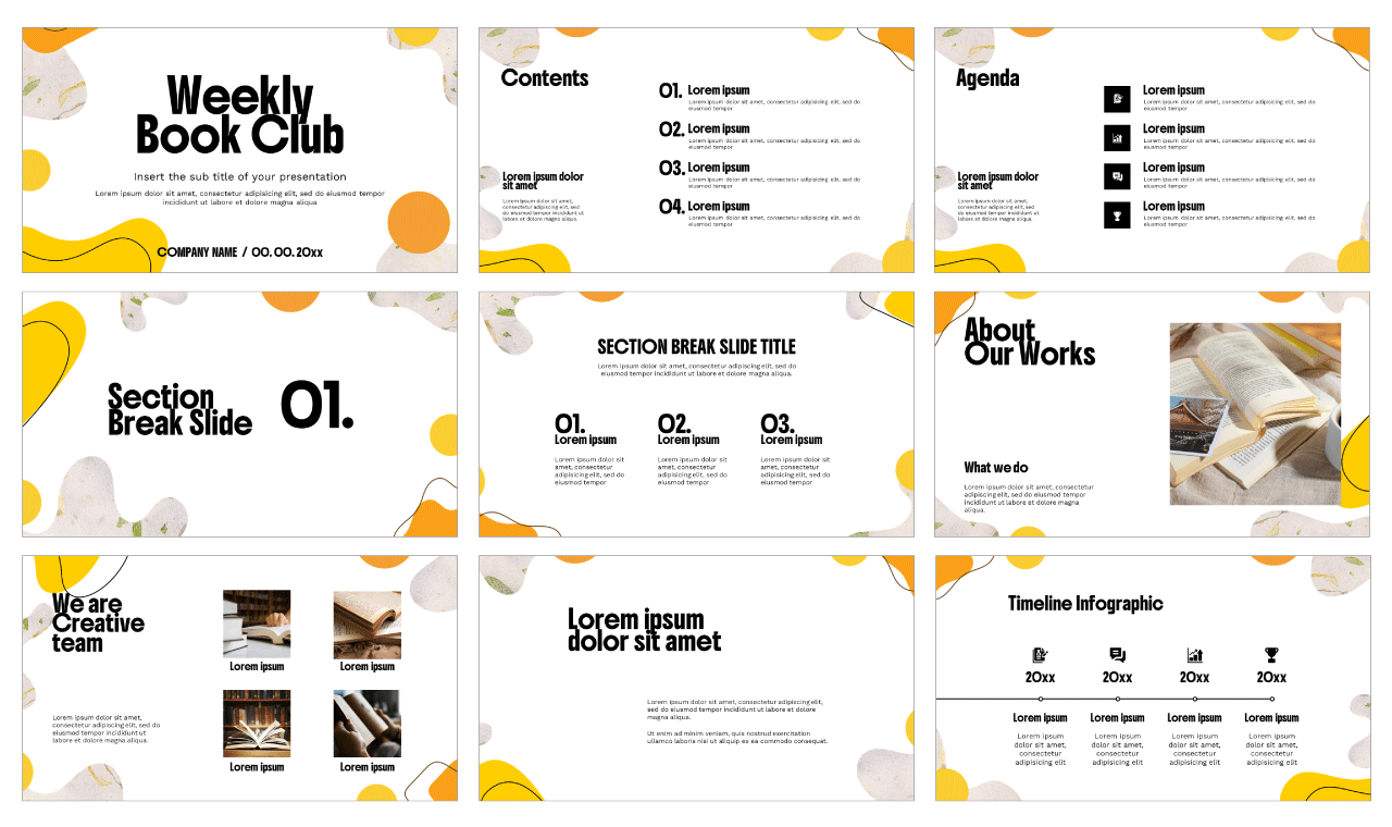 Weekly Book Club Free Google Slides Theme PowerPoint Template