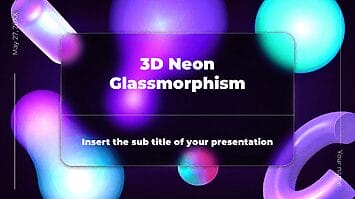 3D Neon Glassmorphism Google Slides PowerPoint Templates
