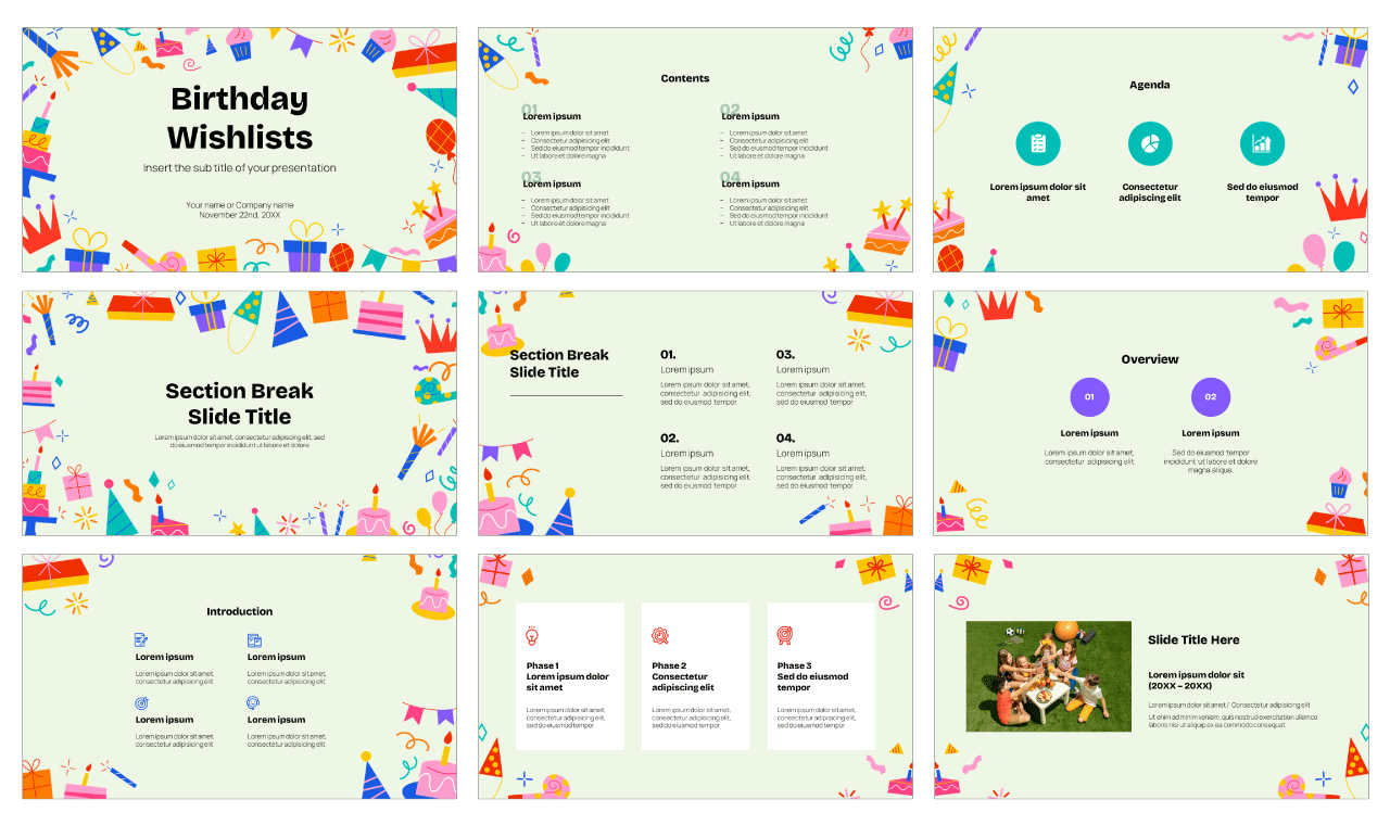 Birthday Wishlists Google Slides Themes PowerPoint Templates