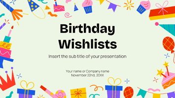 Birthday Wishlists Presentation Template - Google Slides and PPT