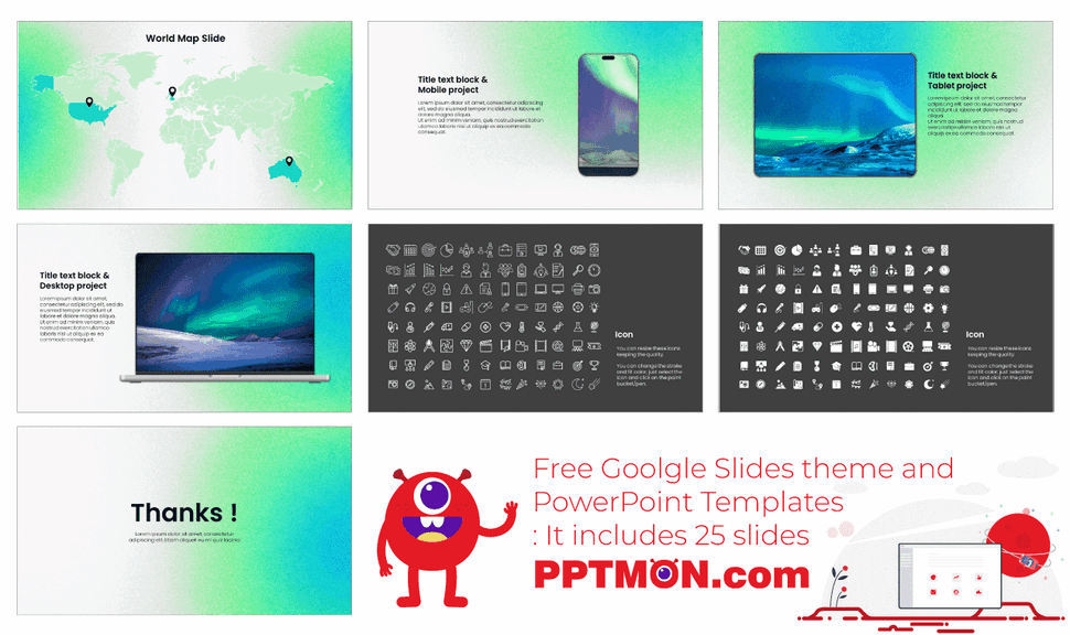 Blue Green Grain Free Google Slides Theme PowerPoint Template