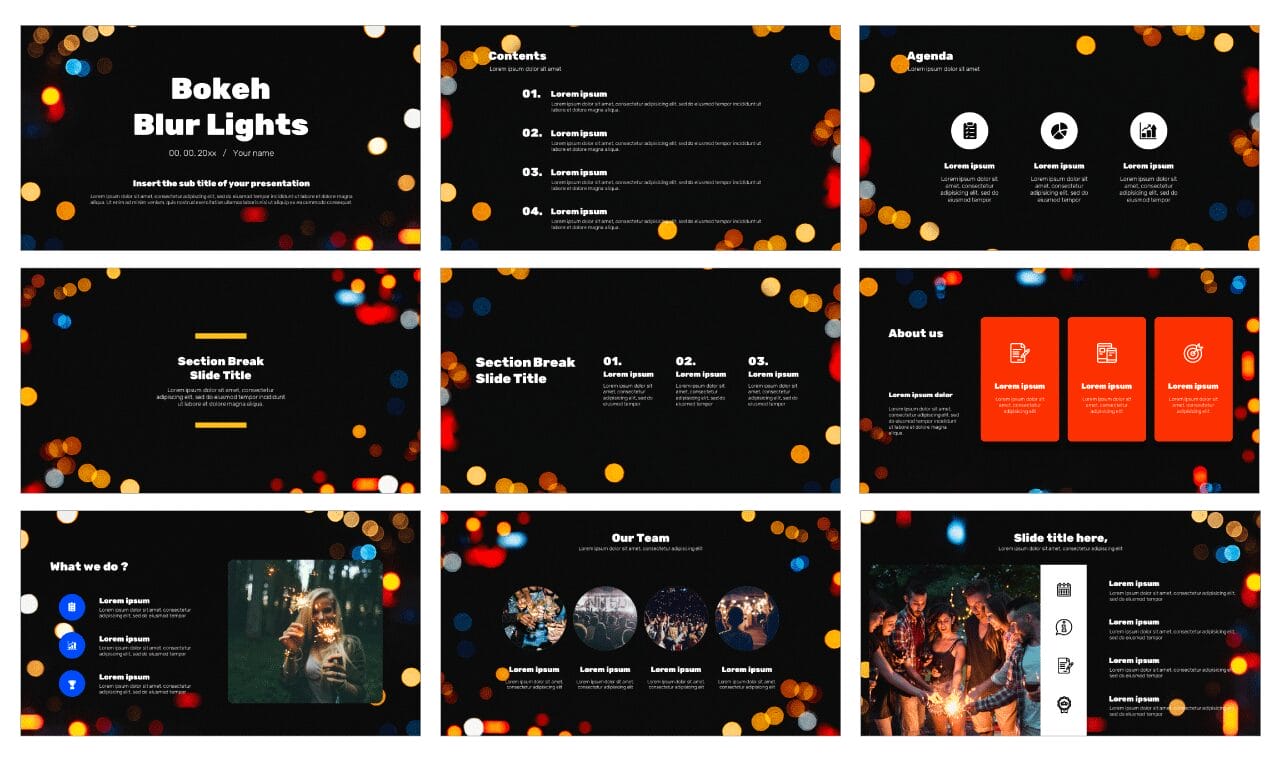 Bokeh Blur Lights Google Slides Themes PowerPoint Templates