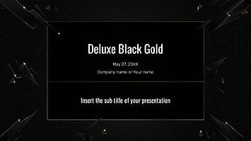 Deluxe Black Gold Google Slides Themes PowerPoint Templates