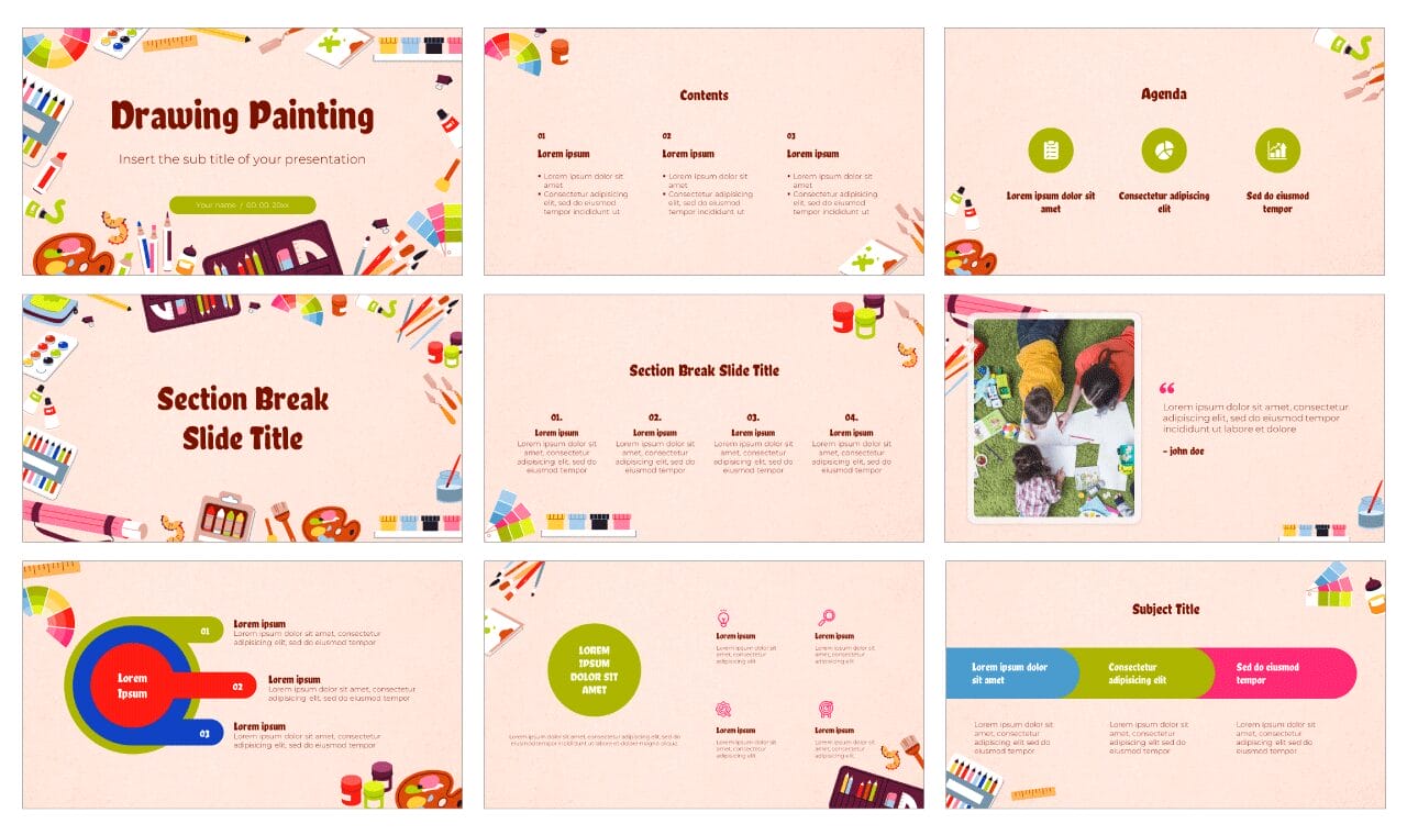 Drawing Painting Google Slides Themes and PowerPoint Templates