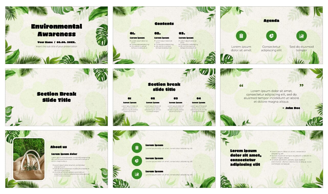 Environmental Awareness Google Slides Themes PowerPoint Templates
