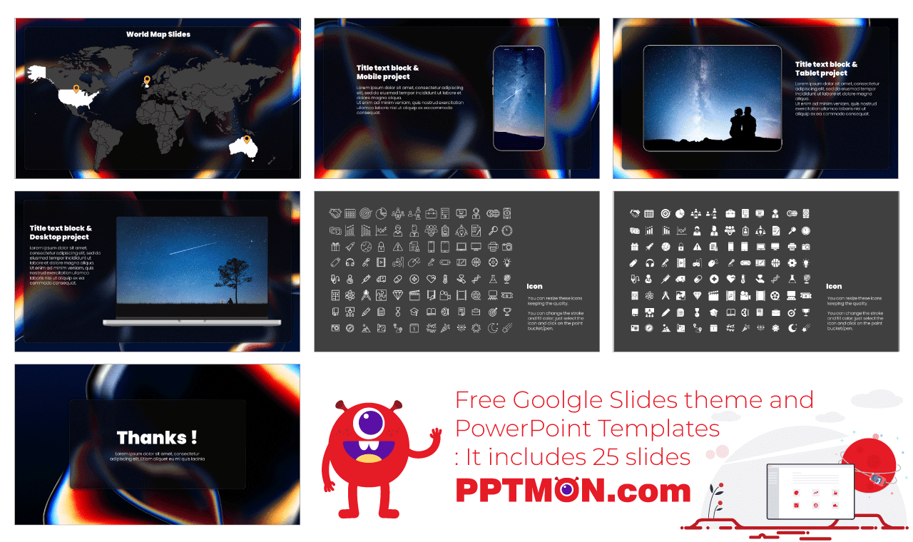 Holographic Glass Free Google Slides Themes PowerPoint Templates