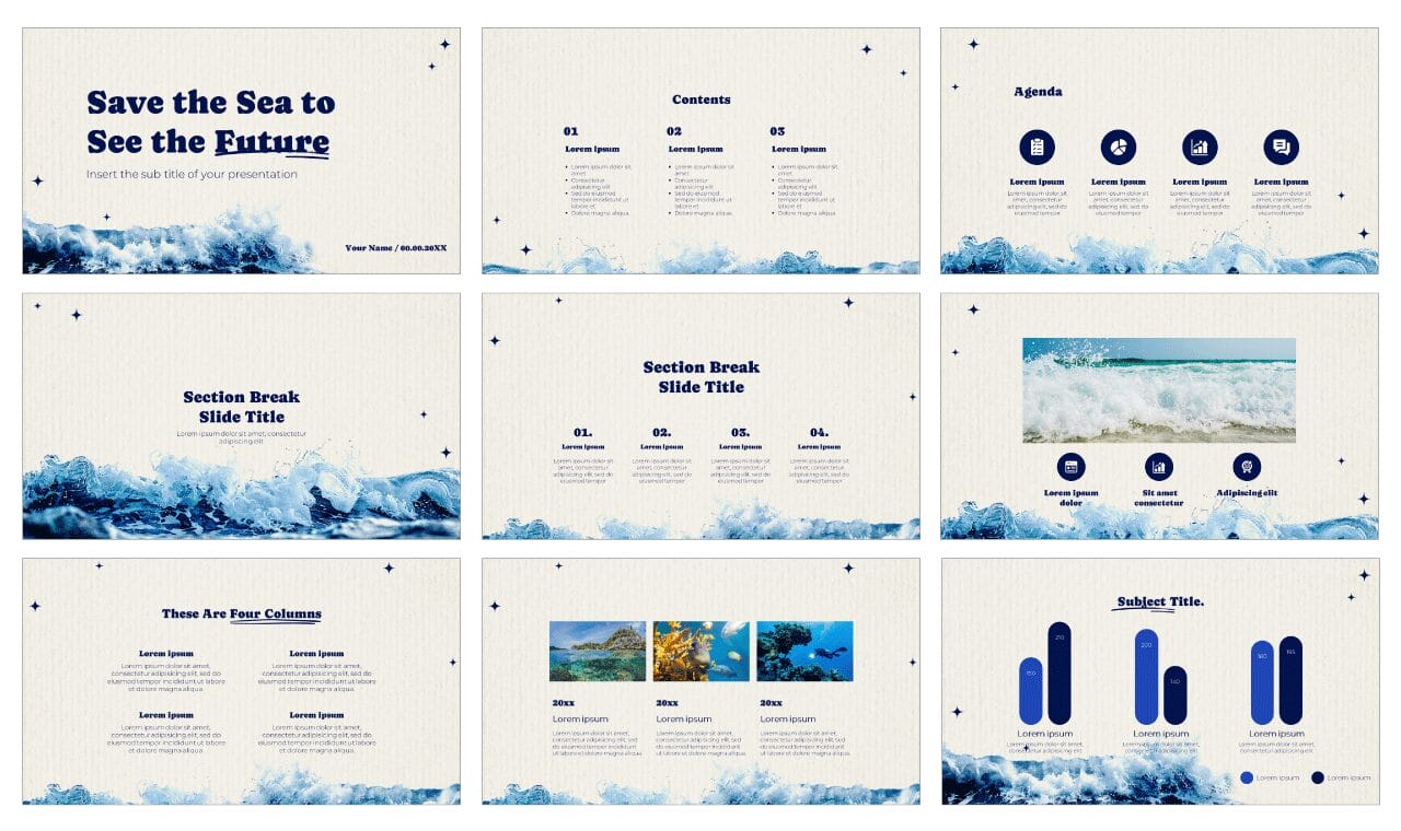 Save the Sea to See the Future Google Slides Themes PowerPoint Templates