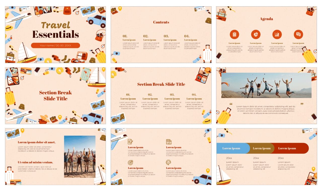 Travel Essentials Google Slides Themes PowerPoint Templates