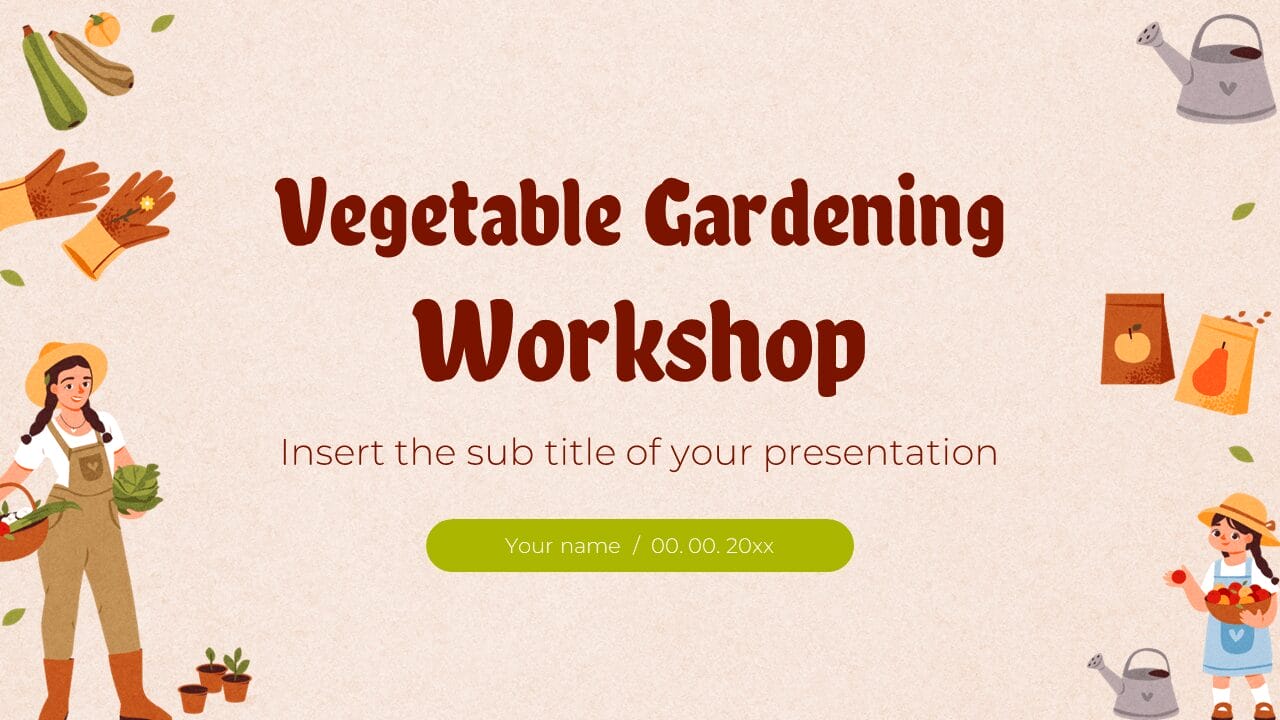 Vegetable Gardening Workshop Google Slides PPT Templates
