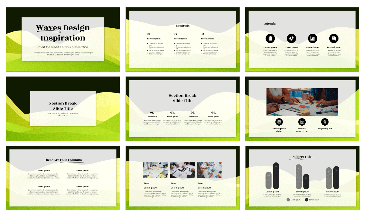 Waves Design Inspiration Google Slides Themes PowerPoint Templates