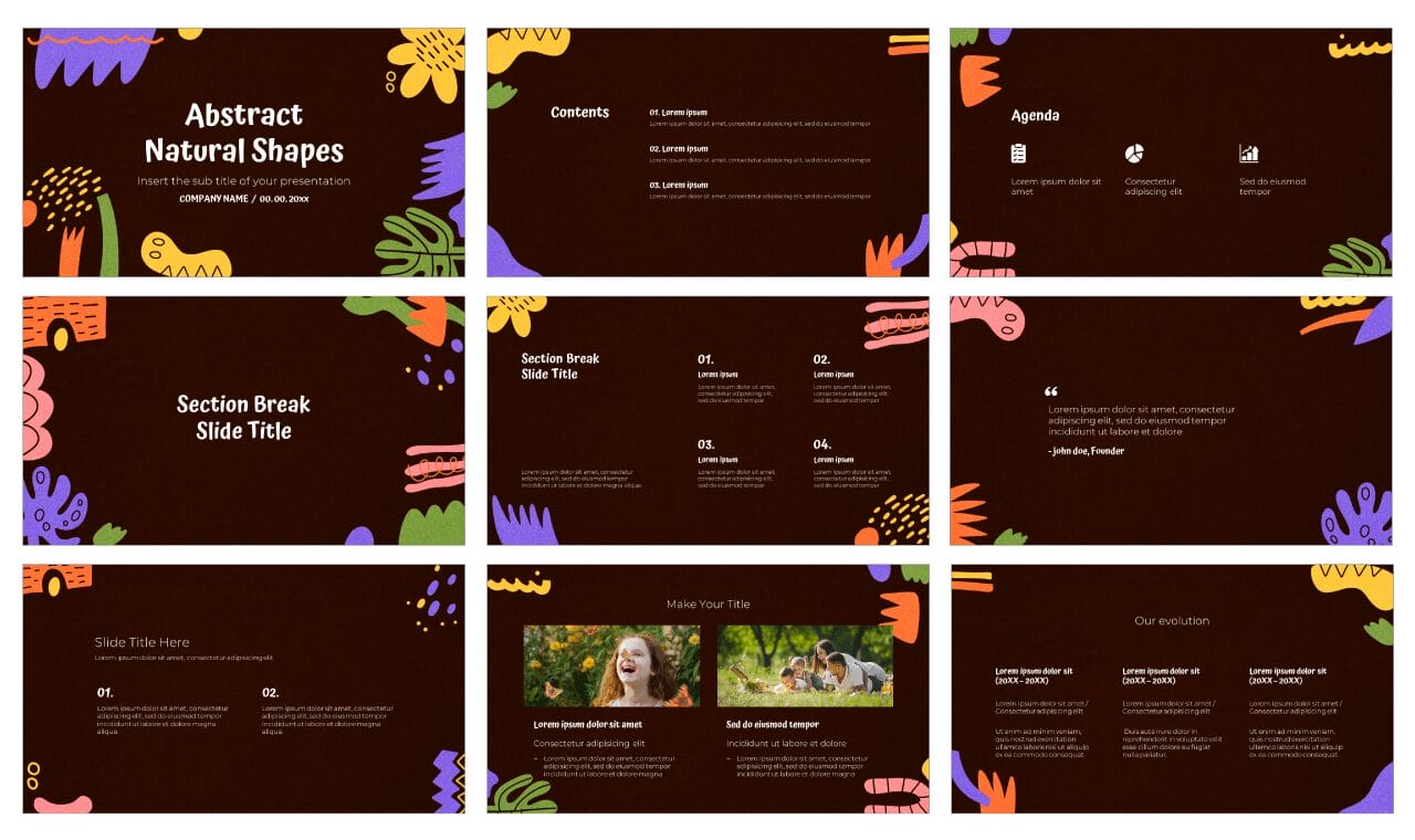 Abstract Natural Shapes Google Slides Themes PowerPoint Templates